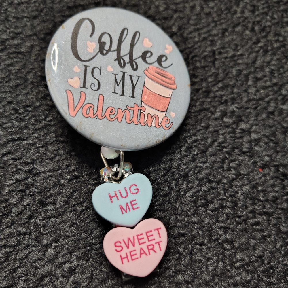 Valentine's Day Retractable Badge Reel Red Love Heart Nurse Badge Holder Reel